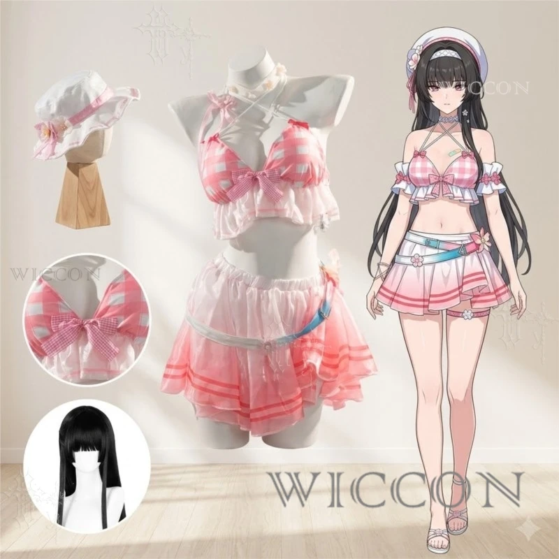 wuthering-waves-chisaki-maillot-de-bain-d'ete-costume-de-cosplay-tenue-de-plage-complete-pour-personnage-de-jeu-comic-con-fete-a-la-piscine-halloween-anime-th
