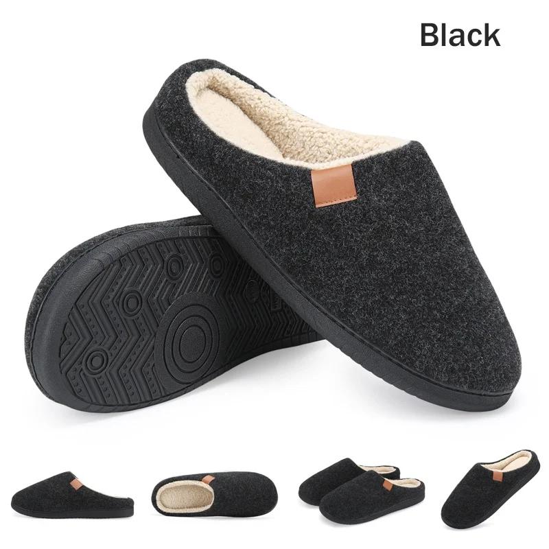 New Men\'s Winter Slippers Home Warm Cotton Slippers Casual Indoor Bedroom Floor Shoes