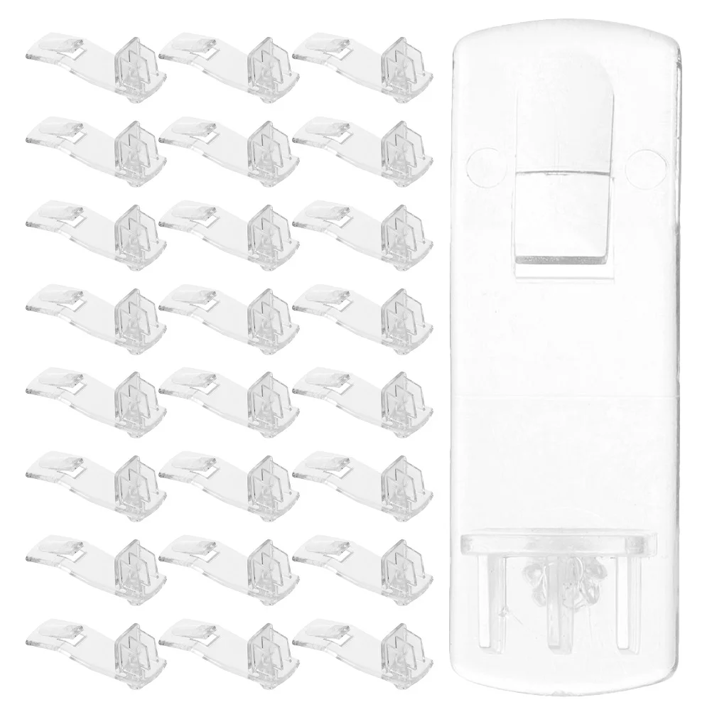 

30Pcs Transparent Clear Plastic Shelf Pegs Curved Shelf Holder Supports for Kitchen Cabinet Bookcase Furniture Storage Clips