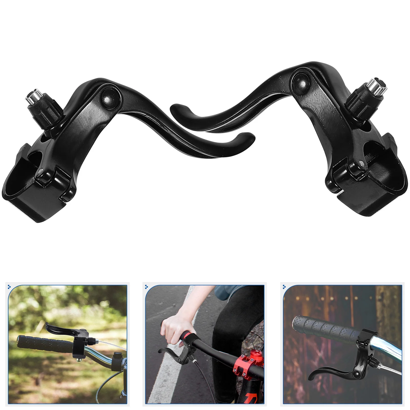 

1 Pair Brake Levers Fixed Gear Bike Aluminum Alloy 22.2Mm 24Mm Black Handlebar Compatible Lightweight Durable Brake Handle