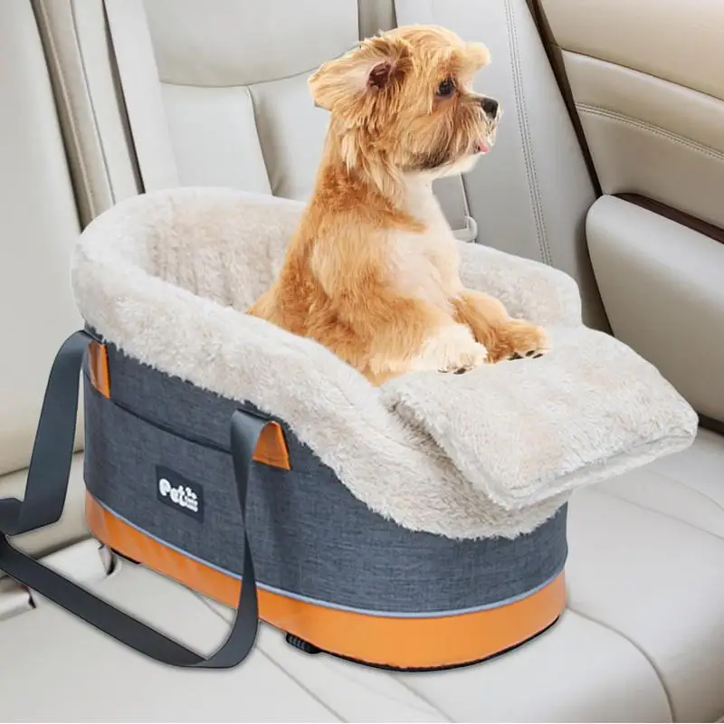 Portable Console Booster Dog Car Seat Pet Carrier For Small Dogs and Cats Adjustable Shoulder Straps Pet Traveling Carrying Bag