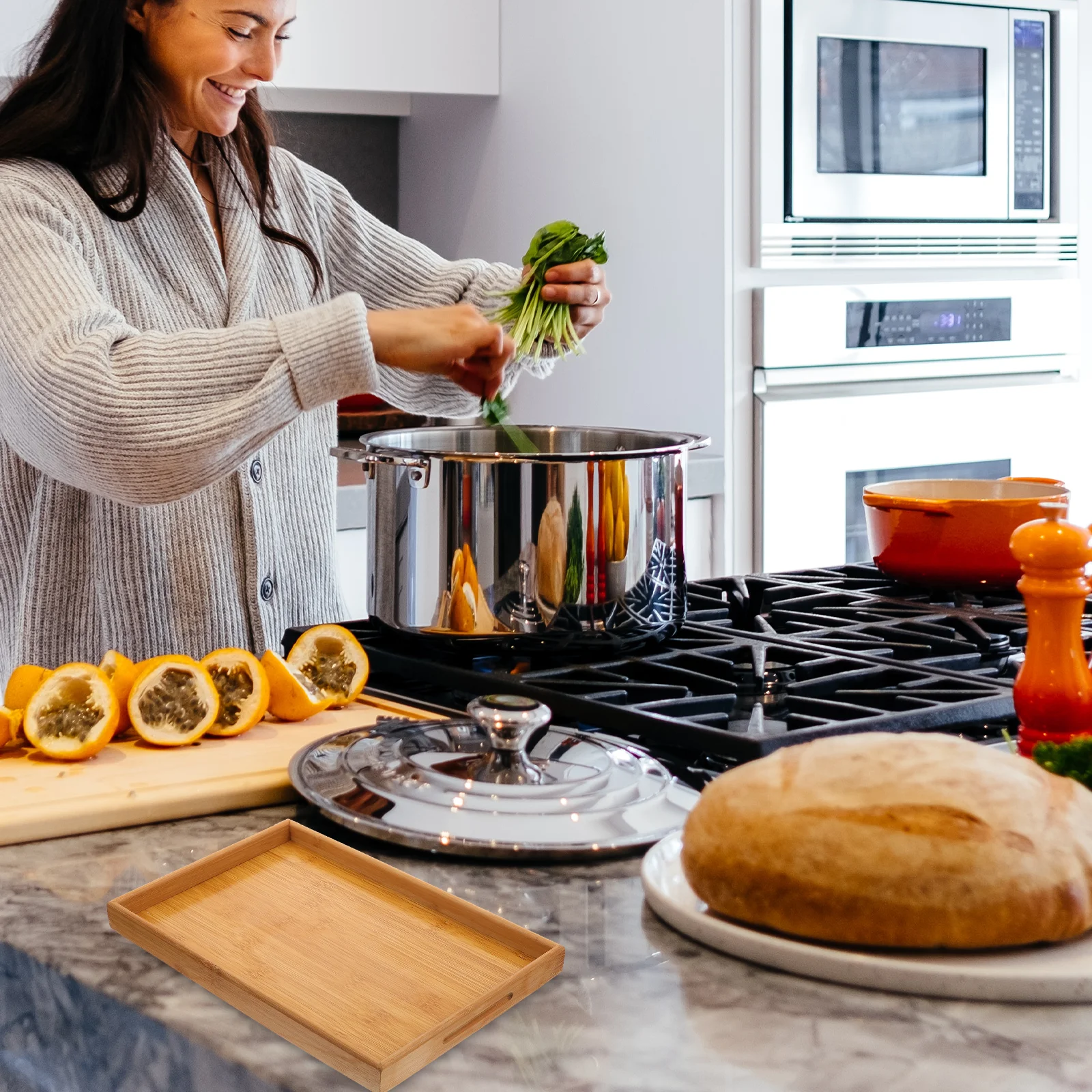 

Dessert Plate Cup Platte Bamboo Pallets Service Platter Decorative Serving Fruit Kitchen Tableware Tray Tea Food Sharing