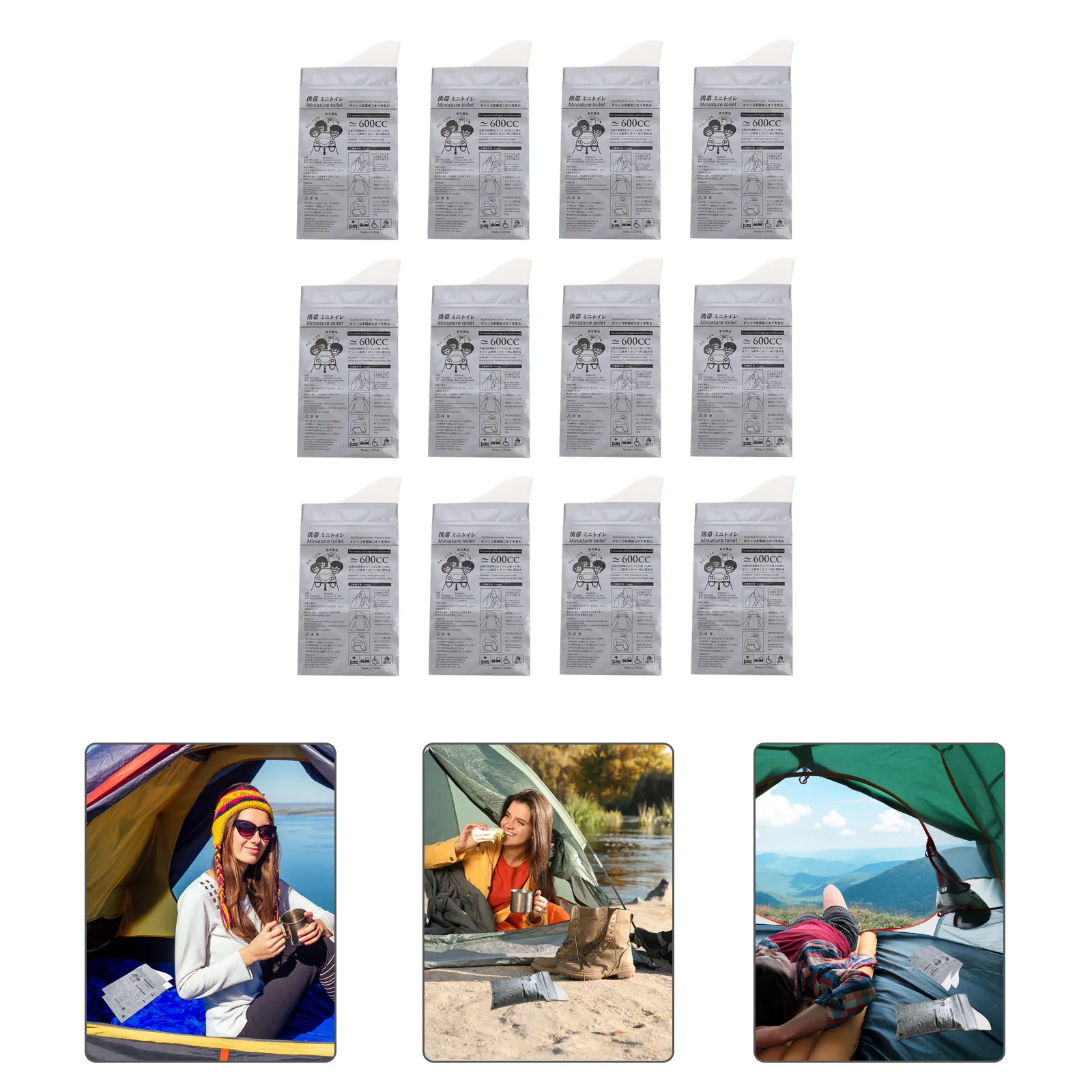 

12Pcs Disposable Portable Urine Bags Lightweight Leakproof Travel Urinal for Adults Emergency Use Road Trip Airplane