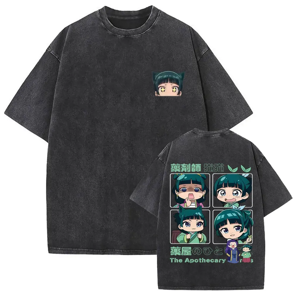 

Washed Vintage Anime The Apothecary Diaries Maomao Graphic T Shirt Men Women Kawaii Cute Funny Short Sleeve T-shirts Fans Gift