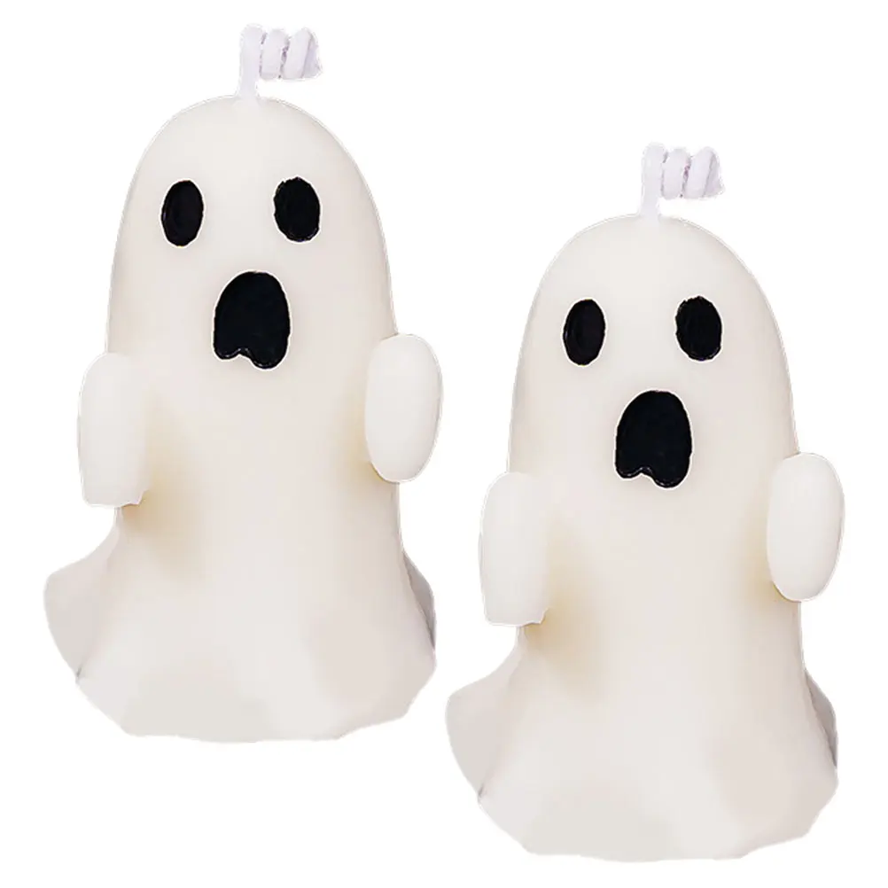 

2 Pcs C Adorable Soy Wax Flickering Flame Halloween Decor Scented Props Cute Ghost C les naments Aromatherapy