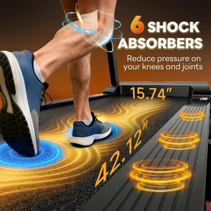 Home Folding Treadmill with 400 Lbs Capacity, Incline Function, 7.5MPH/10MPH Speed, 16''/18'' Wide Belt, 71 Programs, Brushless