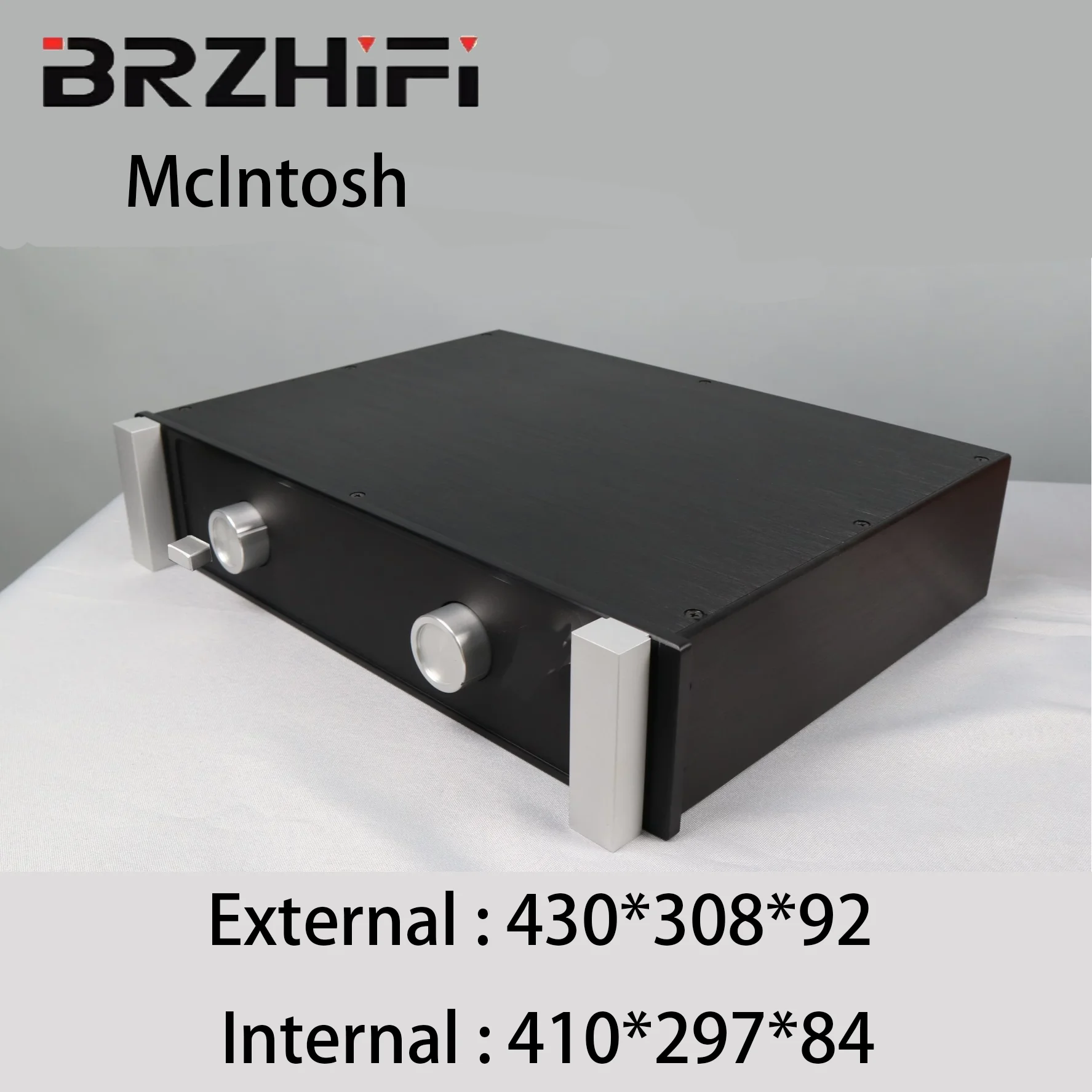 BRZHIFI Preamplifier Chassis retro McIntosh Home Audio Aluminum CNC Enclosure Hi-End Power Amplifier with Tone Control for DIY