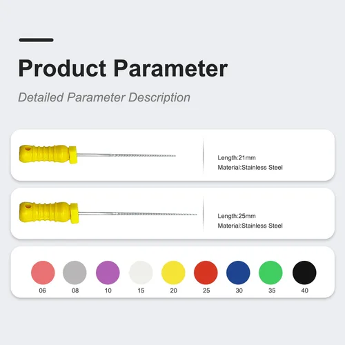 Imagen 2 del producto ELIJAH, 10 cajas/paquete, limas H de uso manual Dental, 21cm, 25mm, lima de conducto radicular endodóntico de acero inoxidable, herramientas de tratamiento de odontología