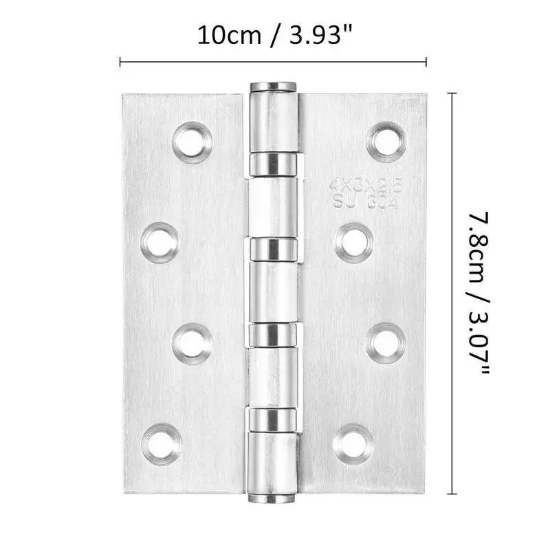 4 Inch Stainless Steel Heavy Duty Ball Bearing Hinges, 100X78mm Universal Door Hardware For Home Cabinet Furniture Fitting