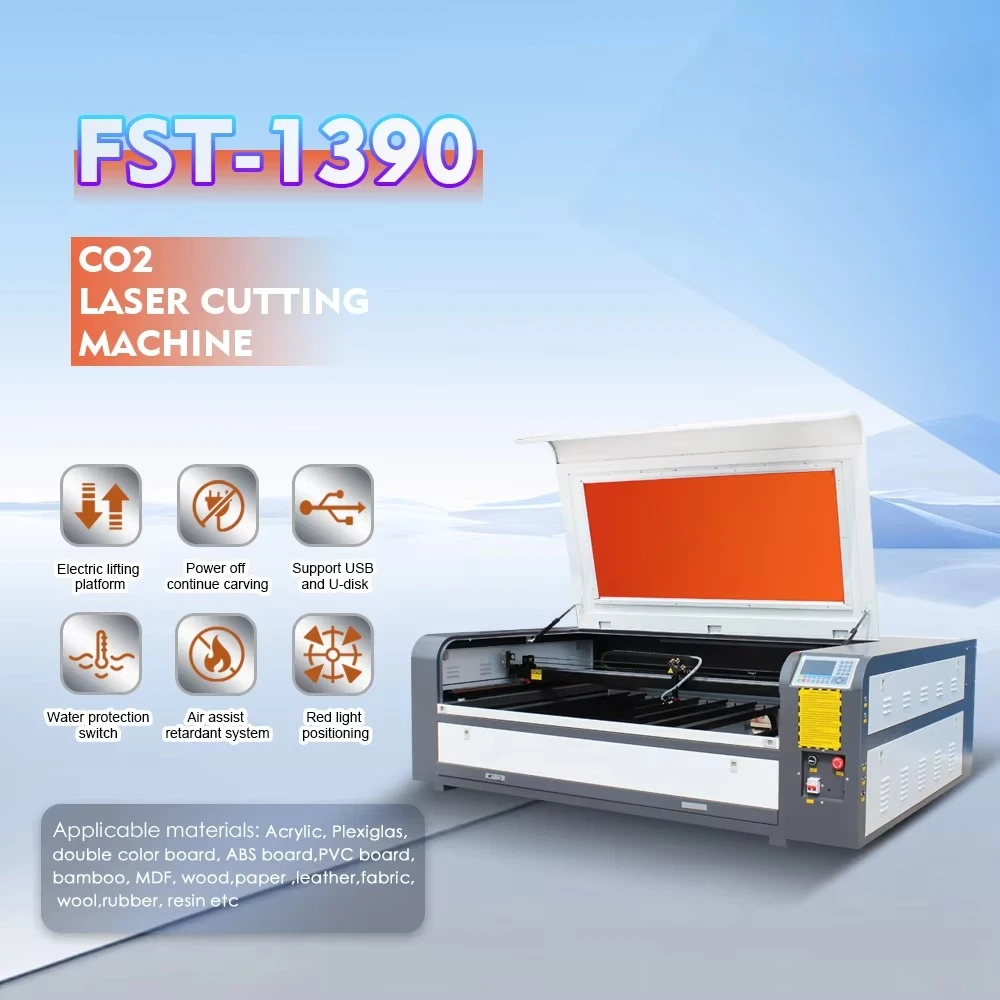 Mesin Pemotong Laser 90w 100w 130w untuk Akrilik Kayu 6090 Engraver 1390 Co2