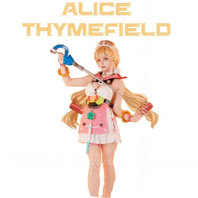 

CyZenless Zone Zero Game Alice Thymefield Косплей с оранжевыми двойными косами и летним купальником Косплей Костюм Все из S