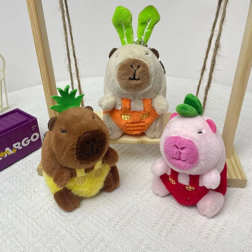 Multicolor Plush Capybara Keychain Cute Toy Cartoon Capybara Simulation Capybara Pendant Guinea Pig Accessories