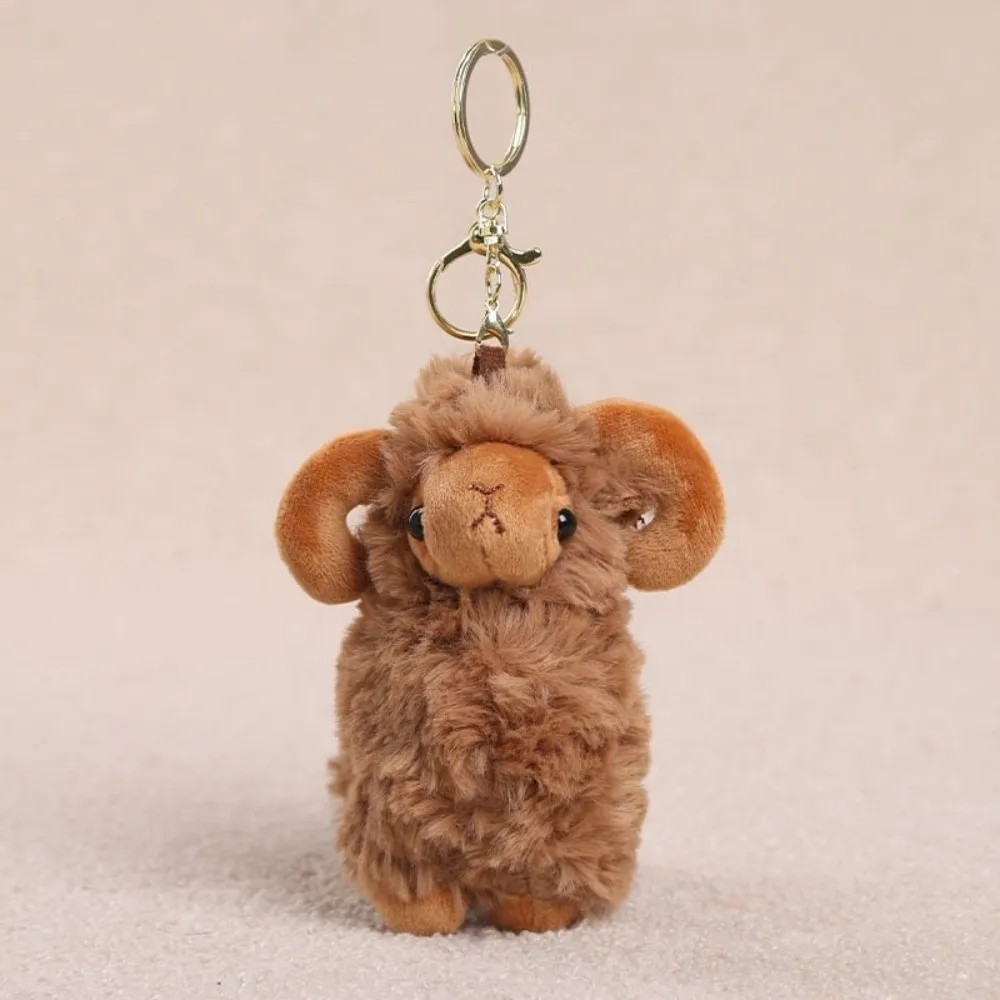 Trend Fluffy Sheep Pendant Soft Cartoon Plush Keychain Curly Wool Creative Bag Charm Girls