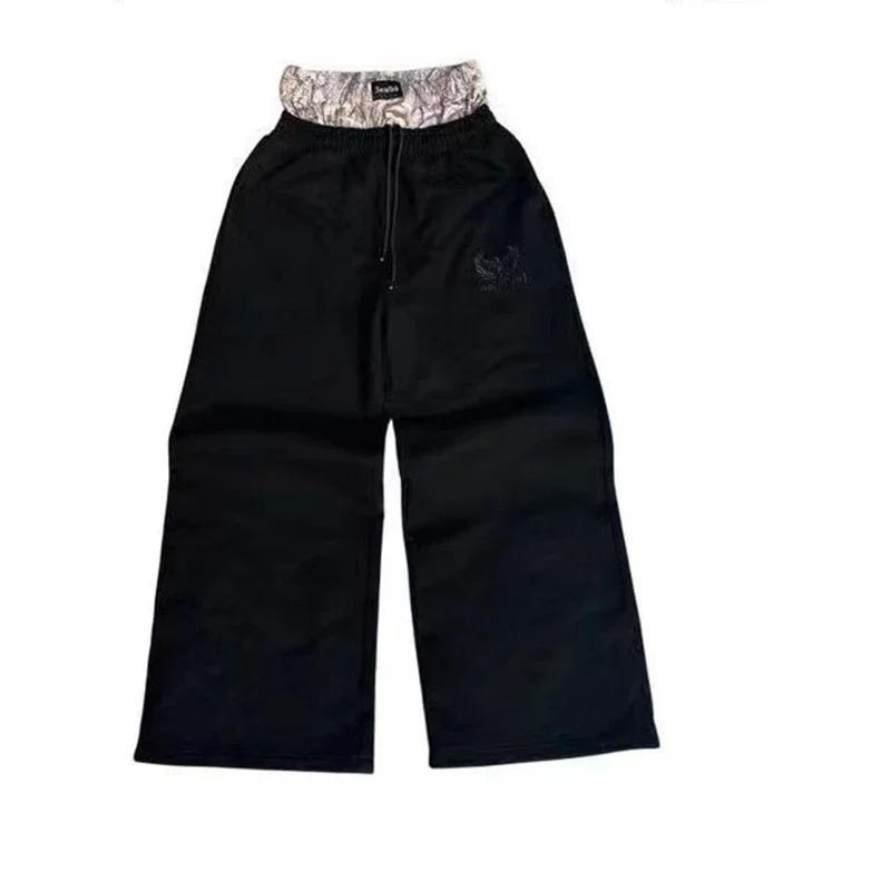 

Solid Loose Sweatpants Women Wide Leg Y2K American Retro Pant Female Joggers Baggy Pants Hip Hop Oversized Trousers Streetwear