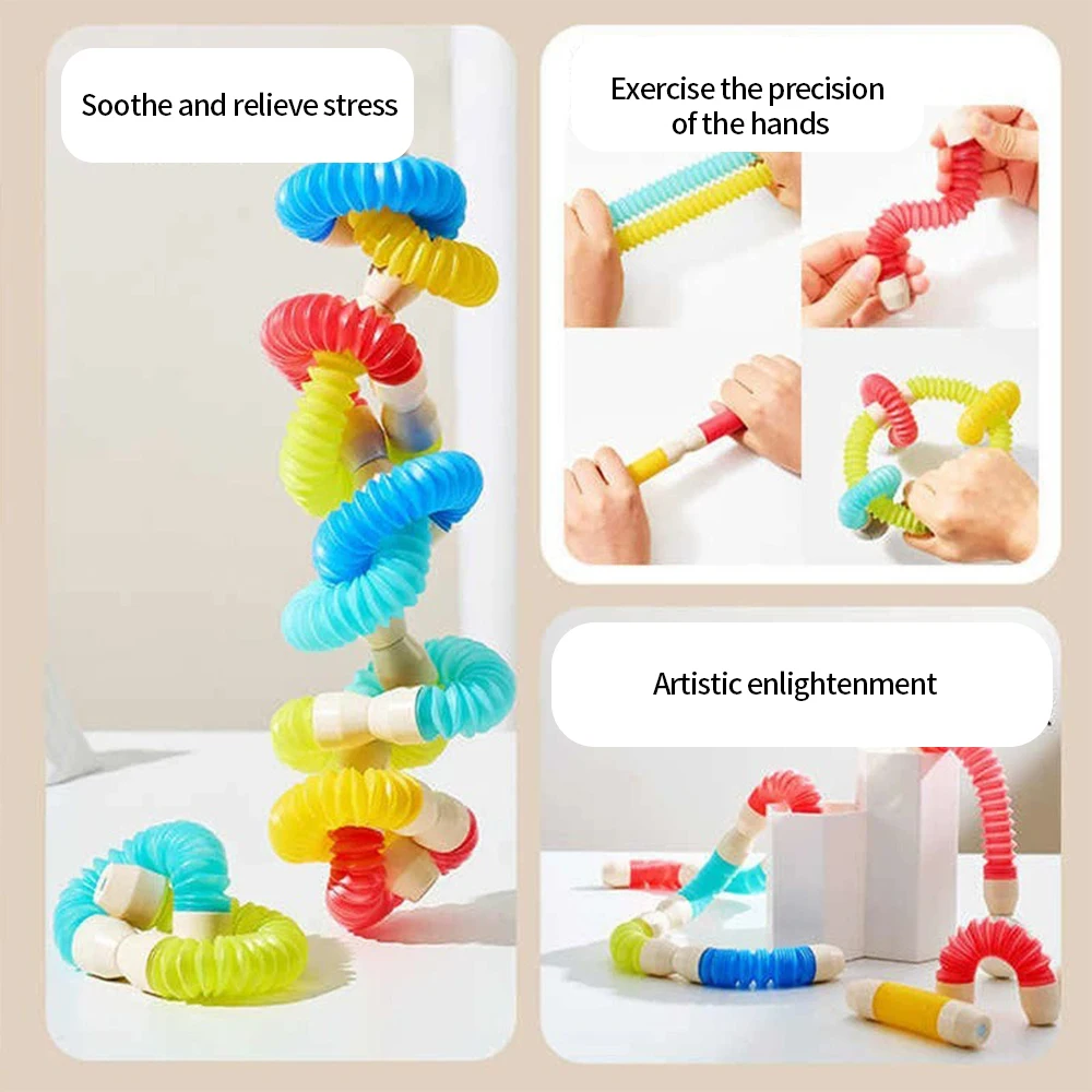 1 ensemble de blocs de construction magnétiques, assemblage de tiges magnétiques avec extensible, cadeau d'anniversaire et de noël parfait pour les enfants