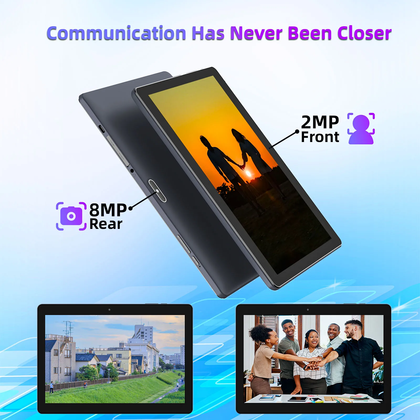 Tableta BAKEN Android 13, pantalla grande HD de 10 pulgadas, procesador de cuatro núcleos, 4B (expansión 2+2) RAM + 64GB ROM, Bluetooth, wifi