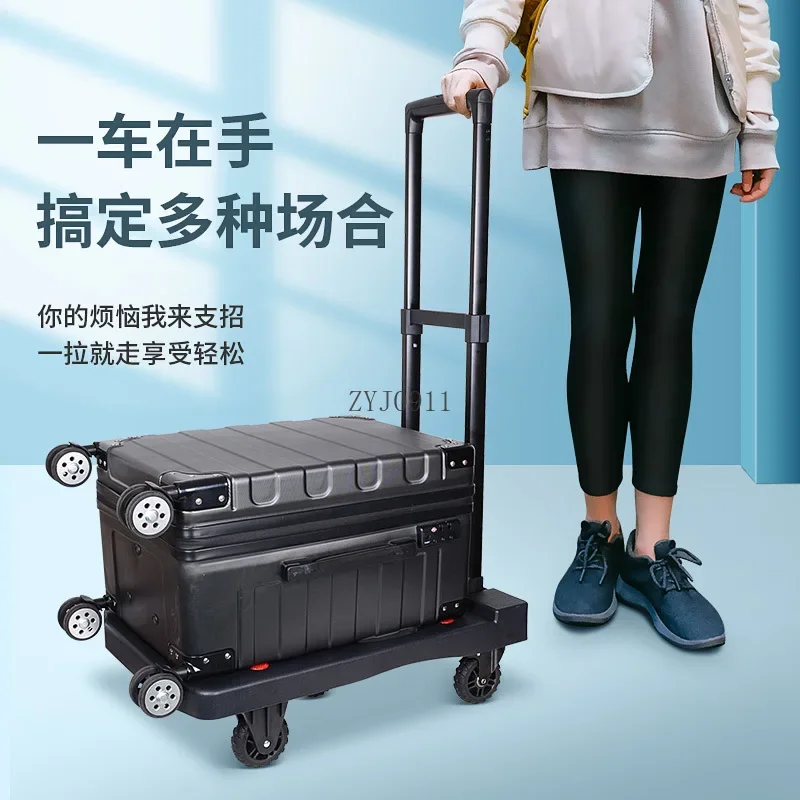 Foldable trolley car  trolley Pull cargo handling flatbed truck