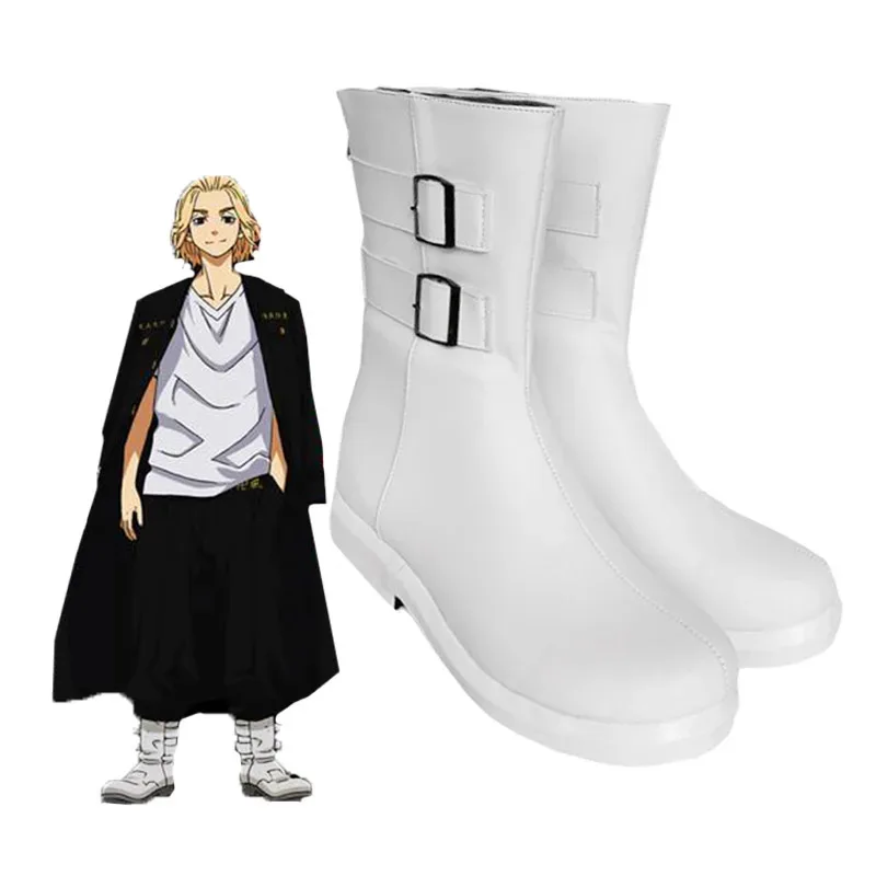 Tokyo Revengers Swastika Sano Manjiro Cosplay Shoes Boots Unisex White Trend