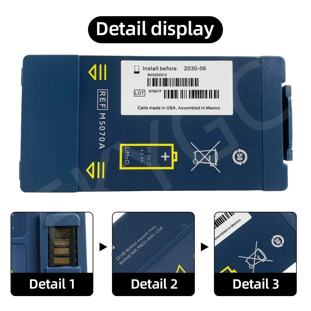 NEW M5070A 9V 4.2Ah Defibrillator Medical Battery For Philips HeartStart HS1 FRx M5067A M5068A Home OnSite AED