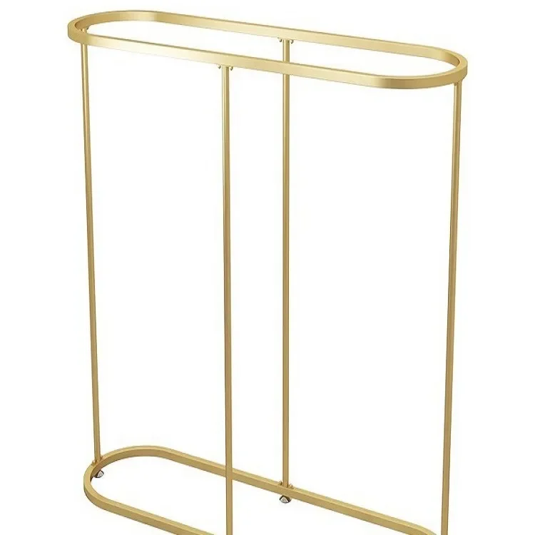 Movable floor-to-ceiling clothing store display rack Round men's and women's children's clothing Oval double-row hanger with