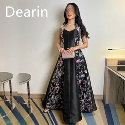 Customized Prom Dress Dearin Halter A-line Floor Length Skirts Applique Bespoke Occasion Dresses Evening Saudi Arabia Formal Gow