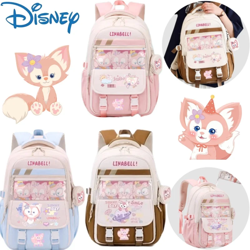 

Новая школьная сумка Disney Linabell, креативный дорогой мультяшный рюкзак большой емкости, портативный студенческий рюкзак с защитой от веса