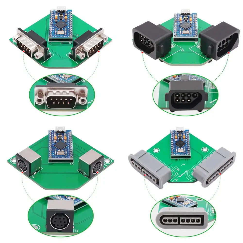 The Adapter For SEG Genesis/MD1/Ata/NES/SNES/PCE/Saturn/CD32 Can Be Connected To Raspberry Pi/Mister FPGA/PC