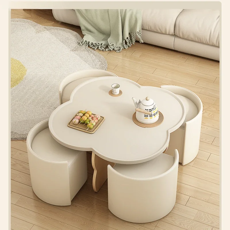 Cream style coffee table living room 2023 new small apartment modern simple designer creative Internet celebrity round tea table