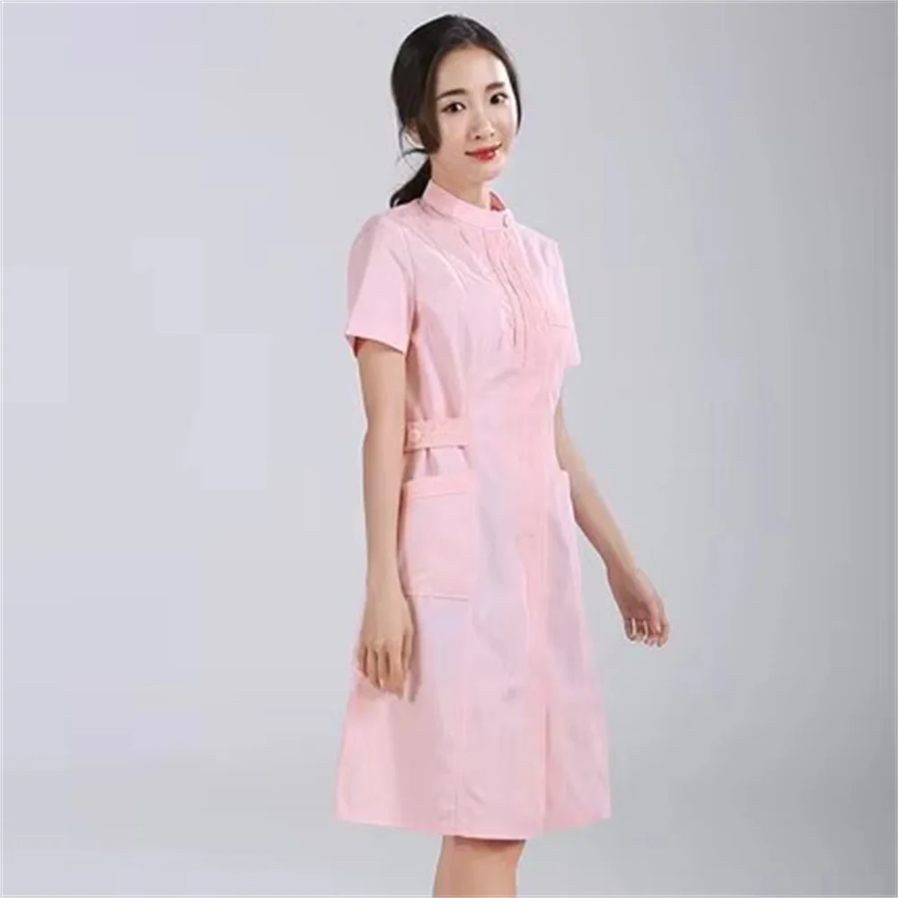 Nurse wear white lab coat female white hospital special beauty salon pharmacy dental work clothes student laboratory clothes