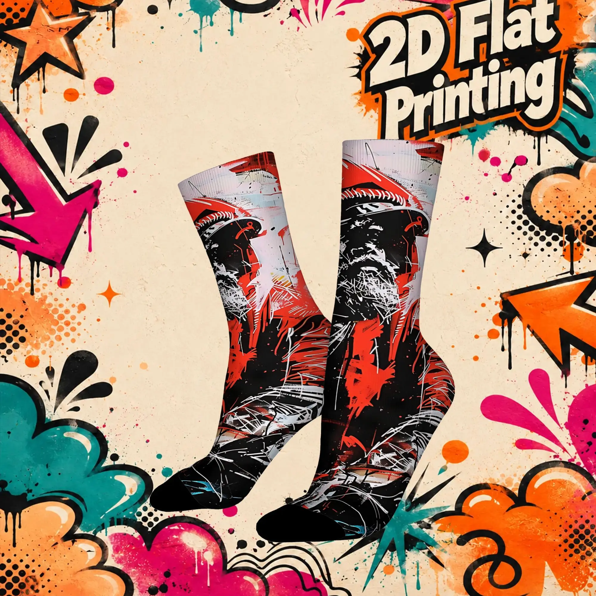 Spray Paint Art Print Funny Men's compression Socks Unisex items Crew Sock Cycling socks