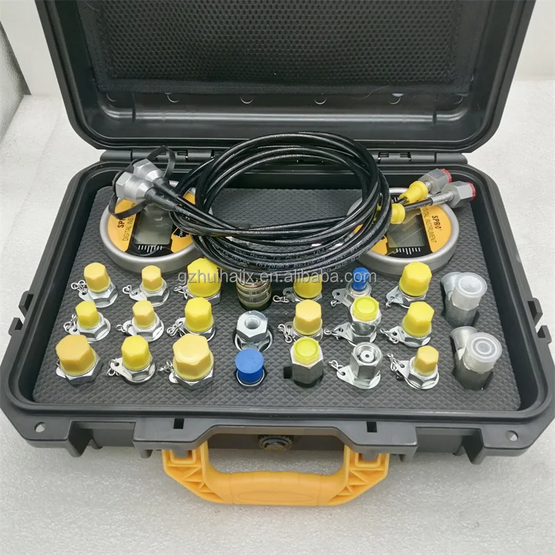 High Quality Universal Digital 2 Gauge Testing Tool Hydraulic Pressure 2 Gauge Test Kit Engineering Machinery Parts