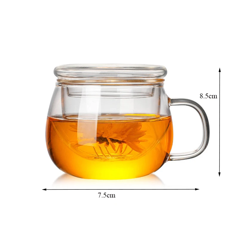 Picture 7: Office Heat-Resistant Glass Tea Coffee Mug with Lid and Infuser Transparent High Borosilicate Filter Teacup Water Bottle