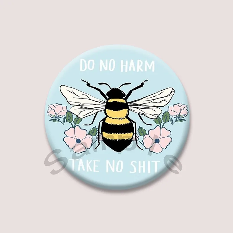 面白いスマイリーフェイススカルバッジブリキラウンドスナップインブローチバックパック装飾動物ボタンピンジュエリーギフト友人子供へ