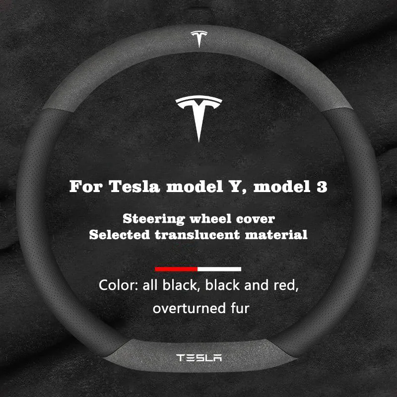 

Car Steering Wheel Cover For Tesla Model Y Model 3 Model S Model X Roadster 2019-2026 Auto interior Steering Wheel Accessories