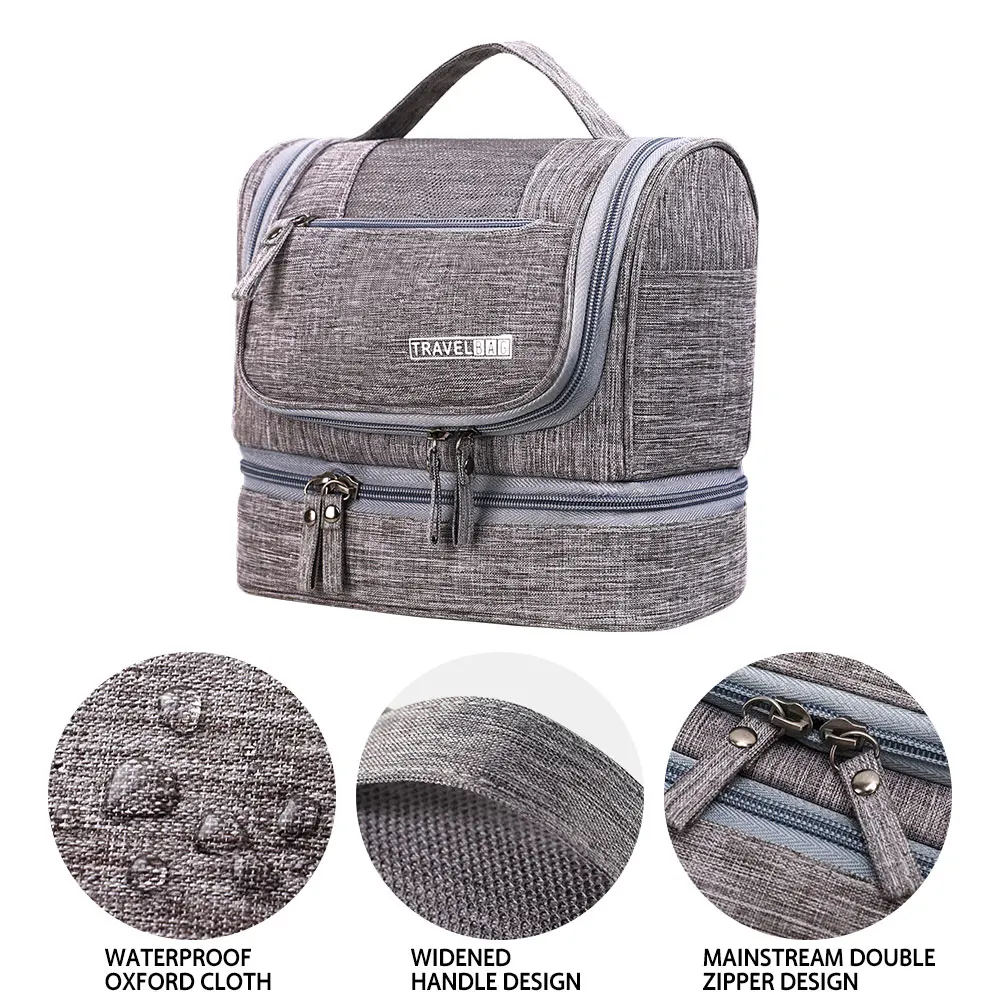 KOKNIT New Foldable Outdoor Travel Toiletry Bag Oxford Cloth Cosmetic Organizer Waterproof Storgae Bags Portable Bathroom Hook