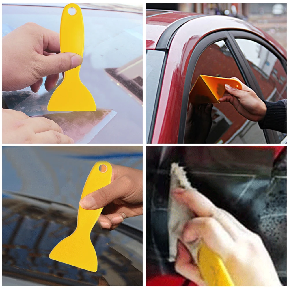 2Pcs/set Car Window Vinyl Film Wrapping Scraper Tool Car Sticker Installation Cleaning Tool Glue Remove Wiper Car Accessories