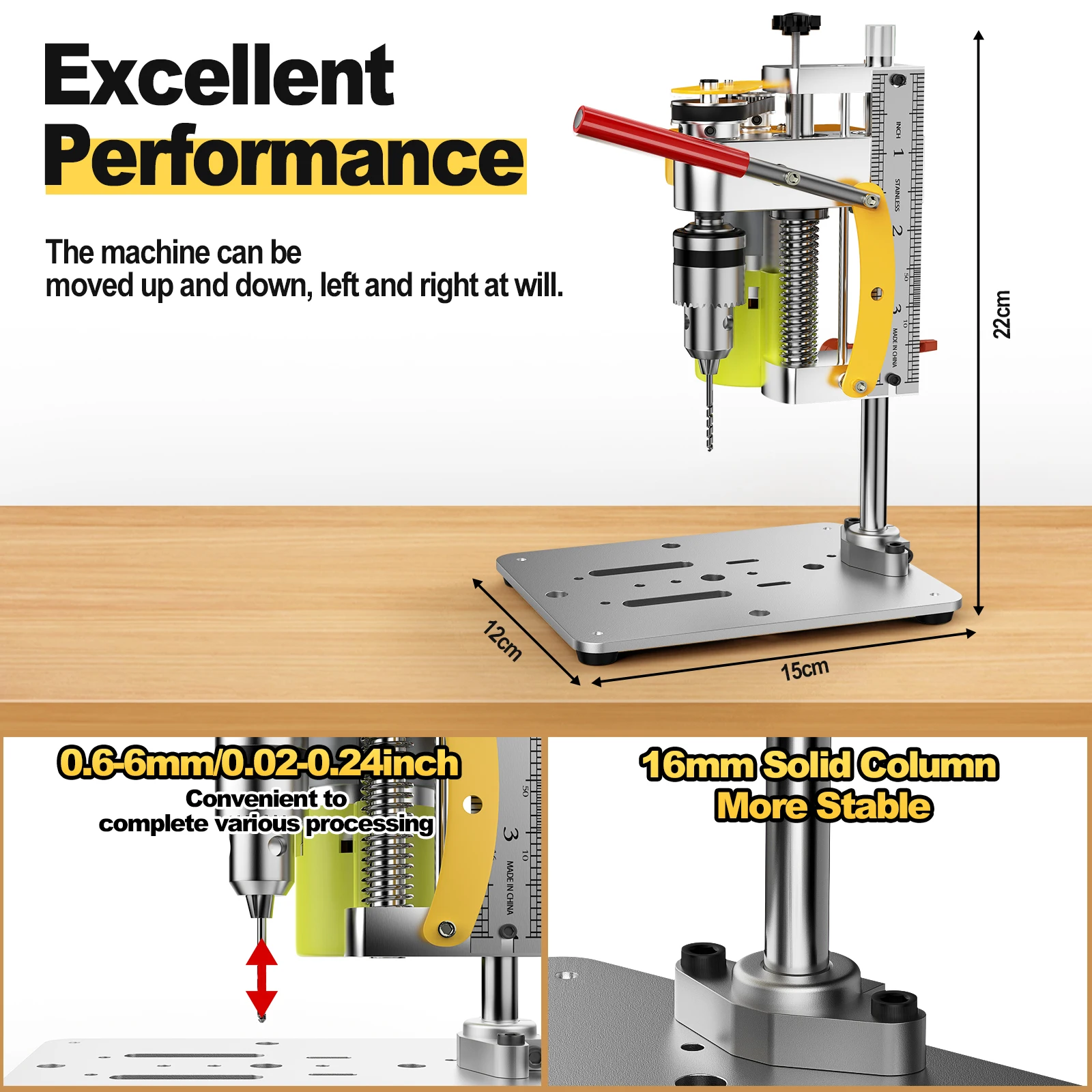 Mini Bohrmaschine Präzision Tisch Bohrmaschine Tisch Bohrmaschine B10 Spannfutter Metall Holz Jade DIY Handwerk Werkzeug