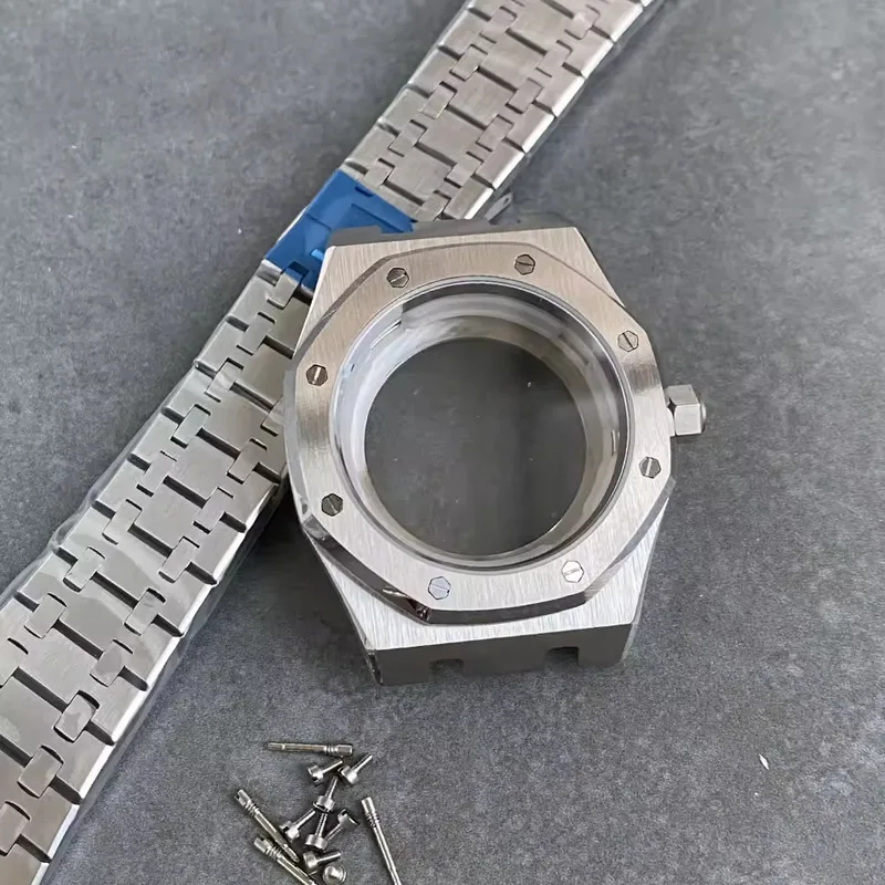 Zestawy do zegarków AP 41mm w kolorze złota PVD DIY do mechanizmów NH34 NH35 4R36, przezroczysta tarcza, szkło szafirowe, modyfikowane akcesoria do kopert zegarków.