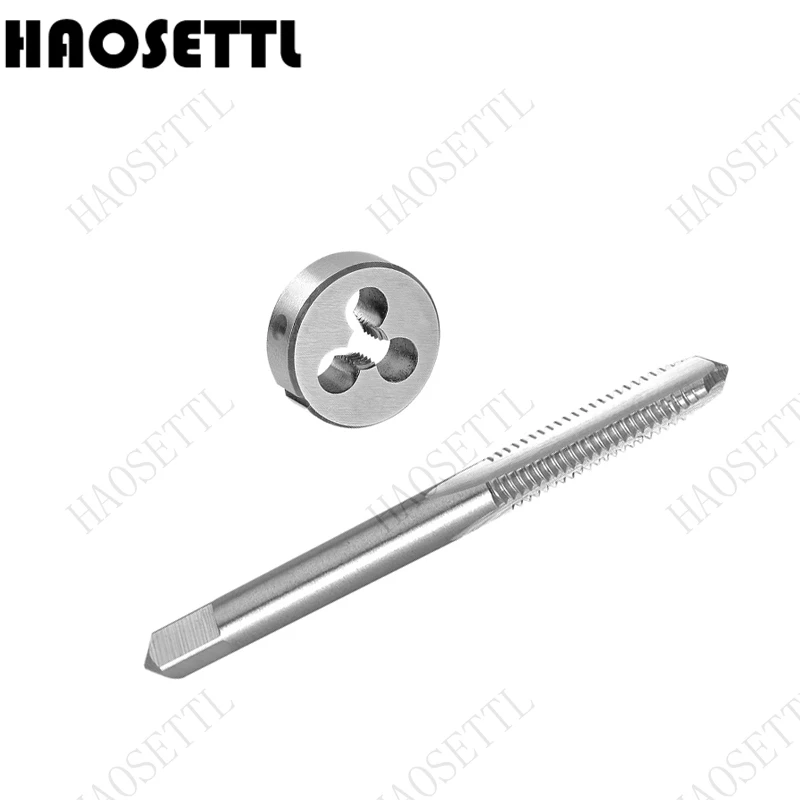 

HAOSETTL M4X0.5, M4X0.7, M4.5X0.5, M4.5X0.75 Tap and Die Set Right Hand,HSS Machine Thread Tap & Round Die