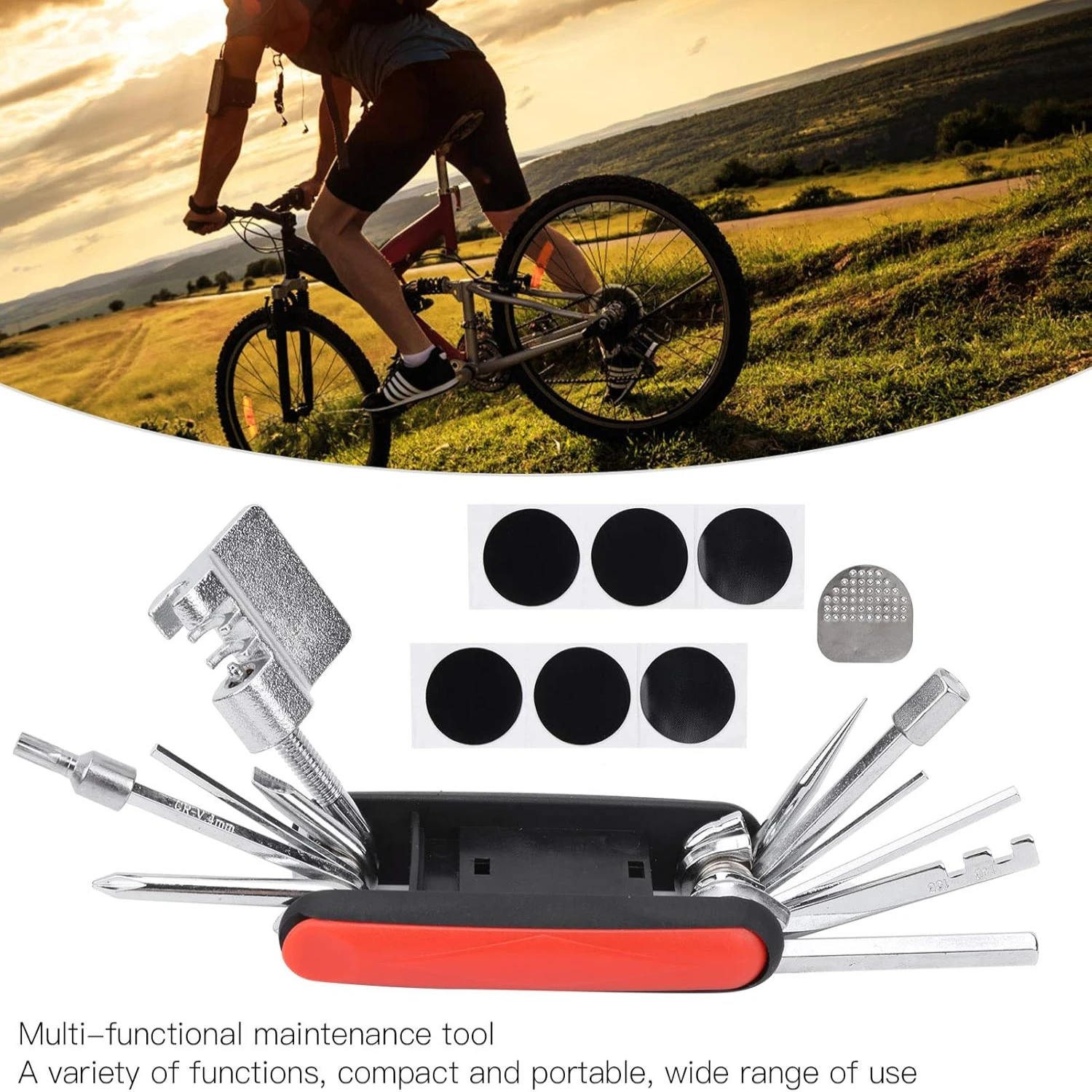 

Convenient, essential, durable and comprehensive portable multifunctional bike repair tool kit for road and mountain bikes - inc