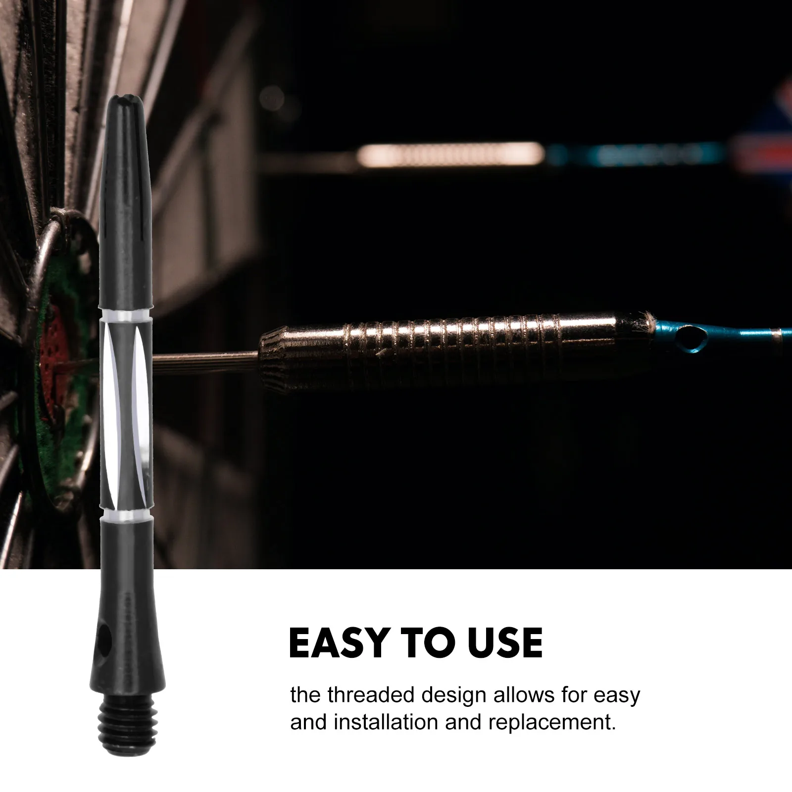 

6Pcs Outdoor Dart Stems Threaded Shaft Accessories Durable Performance Reduce Bounce Outs Consistent Throw Integrated Shaft