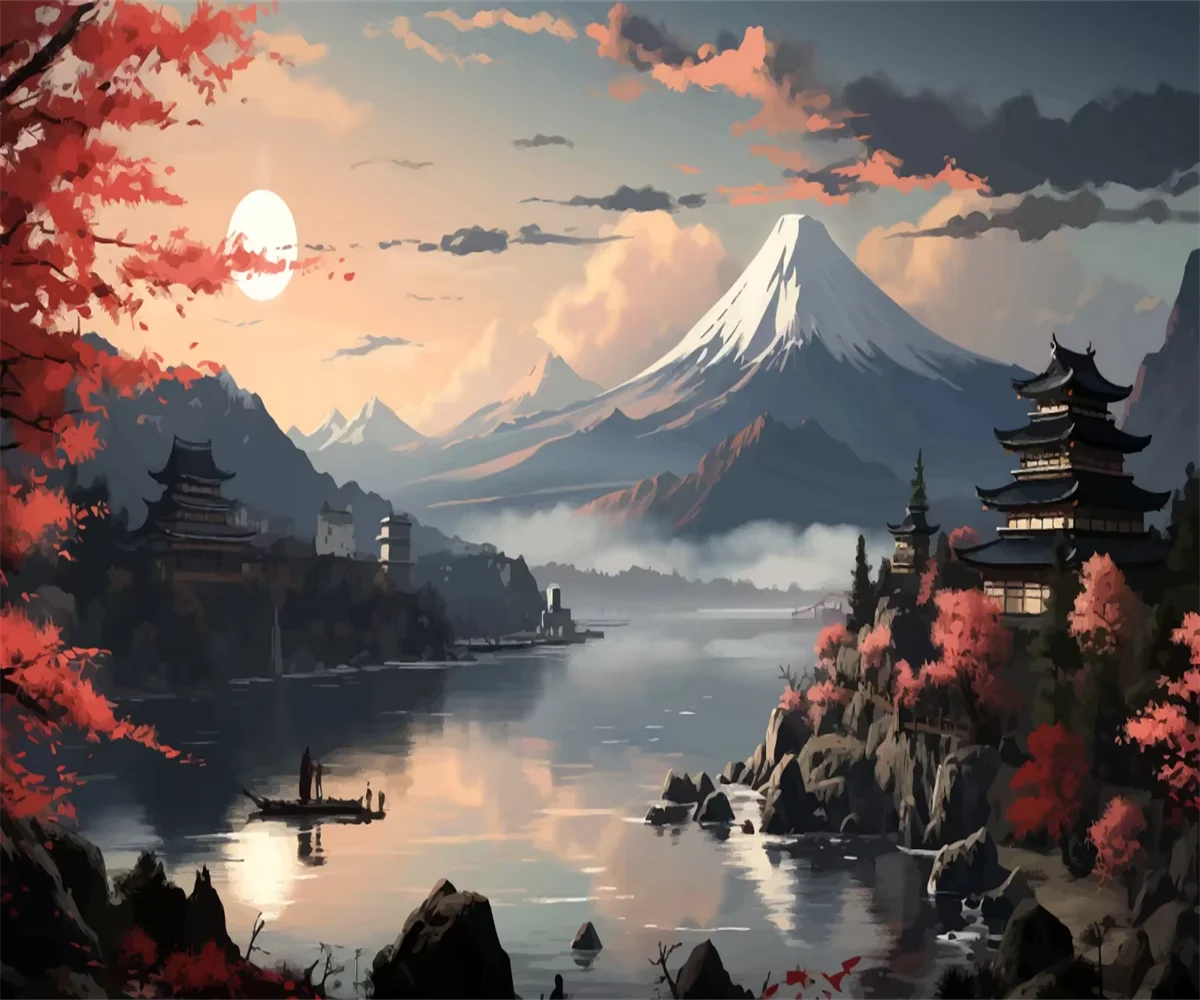 Customize any size mural volcano snow mountain landscape oil painting photo mural Cafe restaurant background wall 3d wallpaper