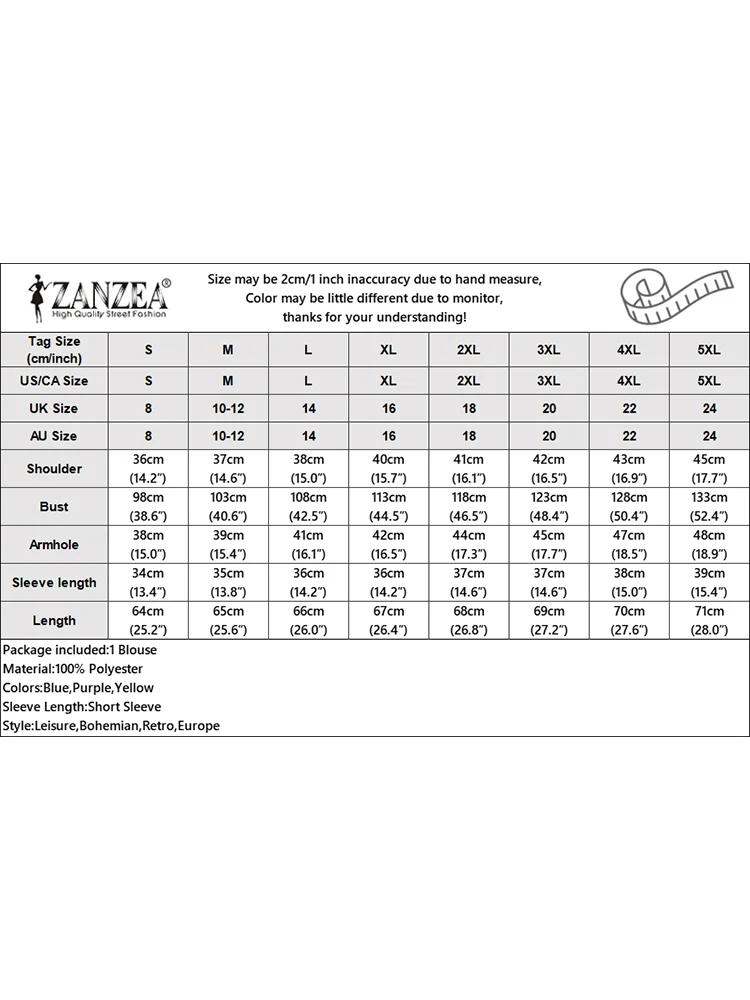 ZANZEA-Chemisiers à imprimé floral pour femmes, chemises bohèmes, col rond, demi-manches, mode coréenne, élégant, vacances, été, 2024