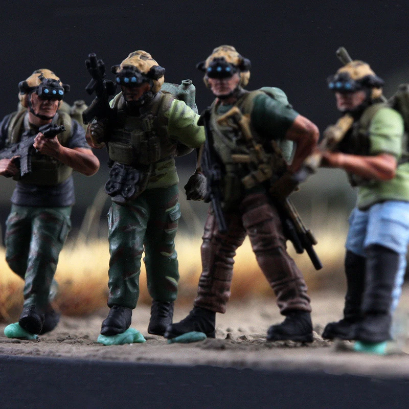 

1:72 Scale Resin Models US Special Operations Unit Equipped With Night-vision Goggles Soldiers 4 Suitable For Tank Scenes Gifts