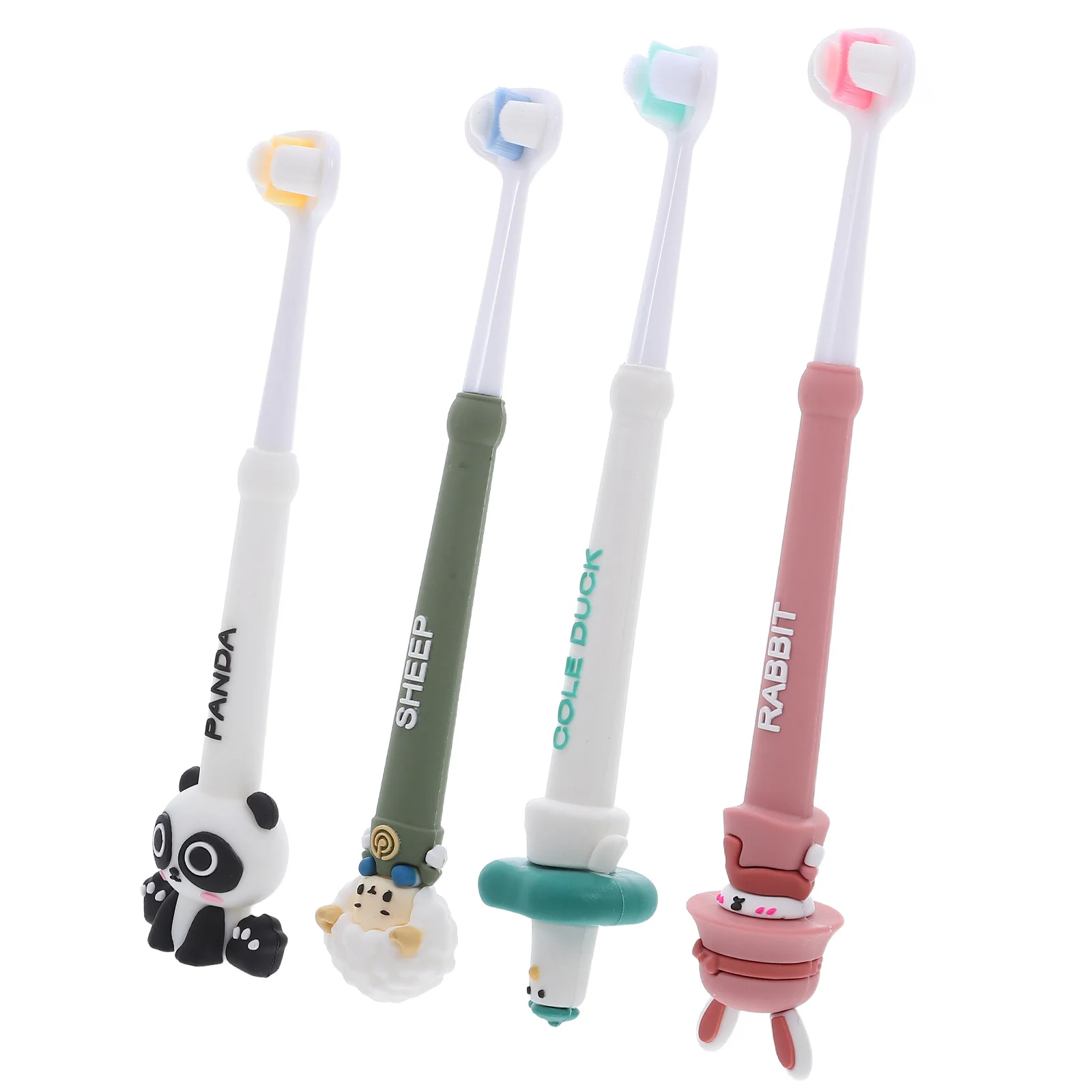 

4Pcs Kids Toothbrush Extra Soft Bristles Three-Sided Head for Thorough Cleaning Ergonomic Handle for Little Hands Child Daily
