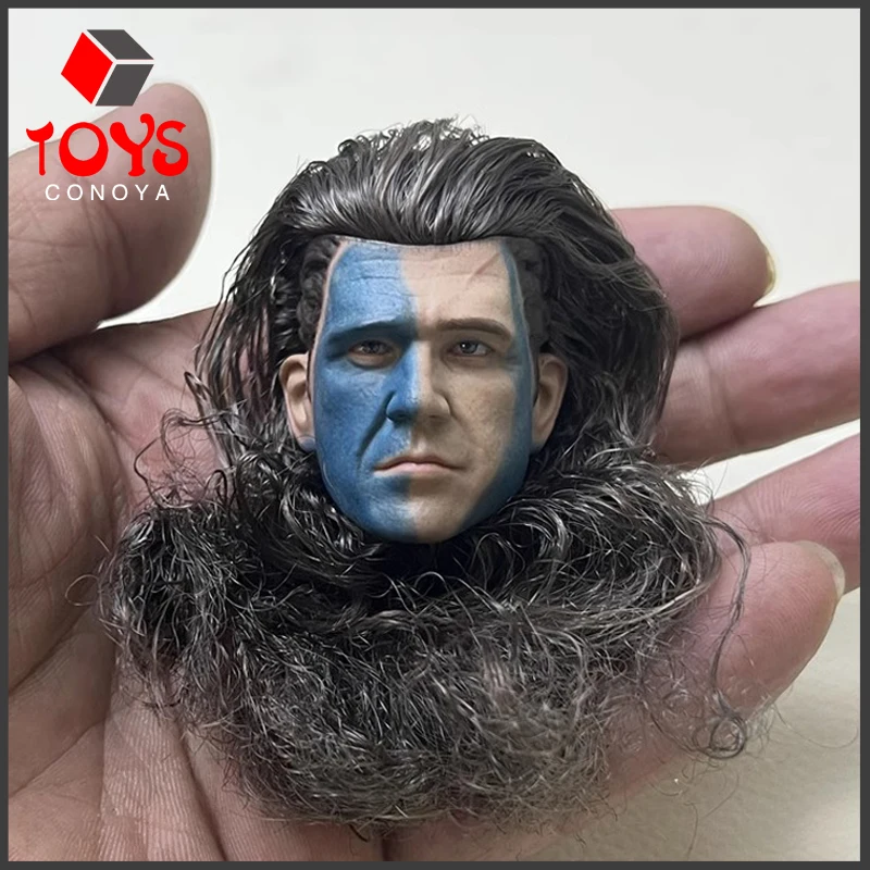 1/6 Scale Scottish General Brave Heart Mel Gibson Head Carving Model Fit 12