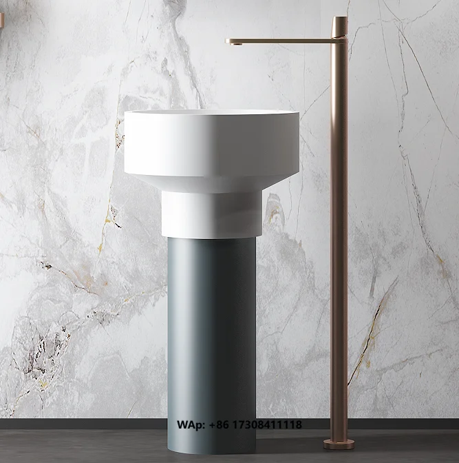 Modern Round Transparent Tempered Glass Wash Basin Sink Crystal Pedestal with Drainer for Hotel Bathrooms