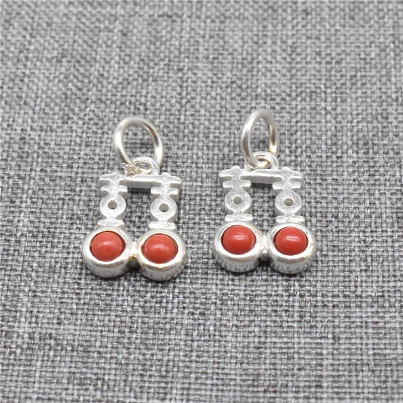 

Подвески «двойное счастье» из искусственного Красного бирюзы для ожерелья и браслета, 2 шт.