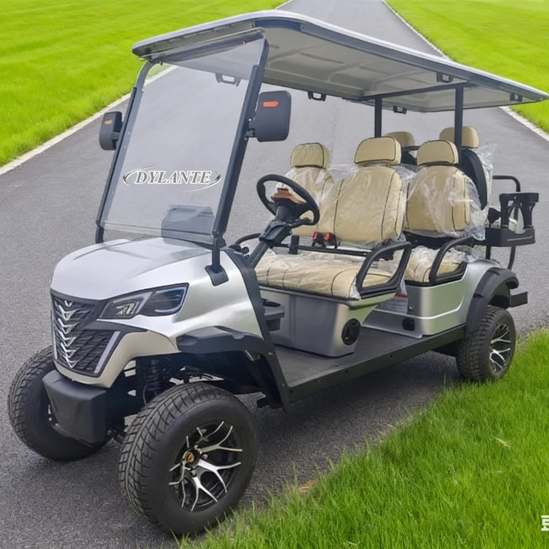 الاتجاه الجديد للصين للأداء العالي والطاقة العالية والجودة المستقرة 6 مقاعد 5000 وات عربة جولف كهربائية فاخرة للطرق الوعرة