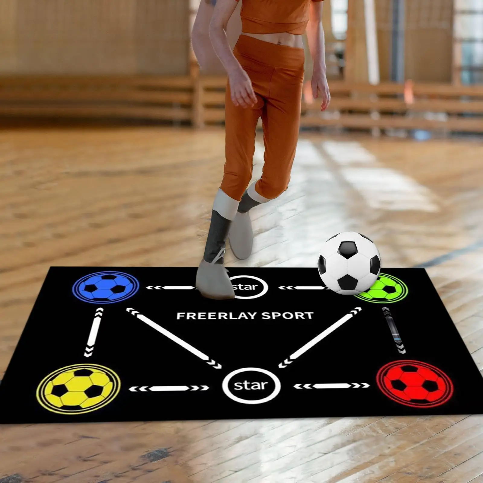 Tappetino da allenamento per calcio Tappetino da allenamento per dribble Resistente all'usura Allenamento multiuso, Attrezzatura Tappetino da calcio per casa, bambini